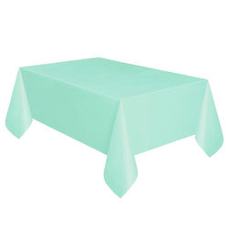 Mint Solid Rectangular Plastic Table Cover, 54