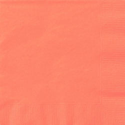 Coral Solid Beverage Napkins, 20ct