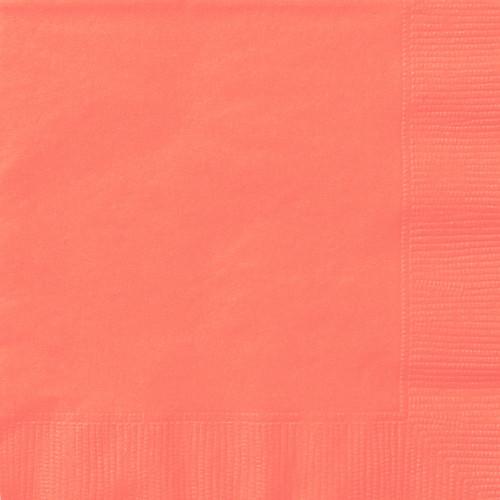 Coral Solid Luncheon Napkins, 20ct