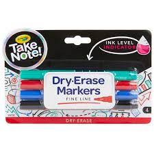 Crayola Take Note! Fine Line Dry-Erase Markers, Colored 4ct. (24)